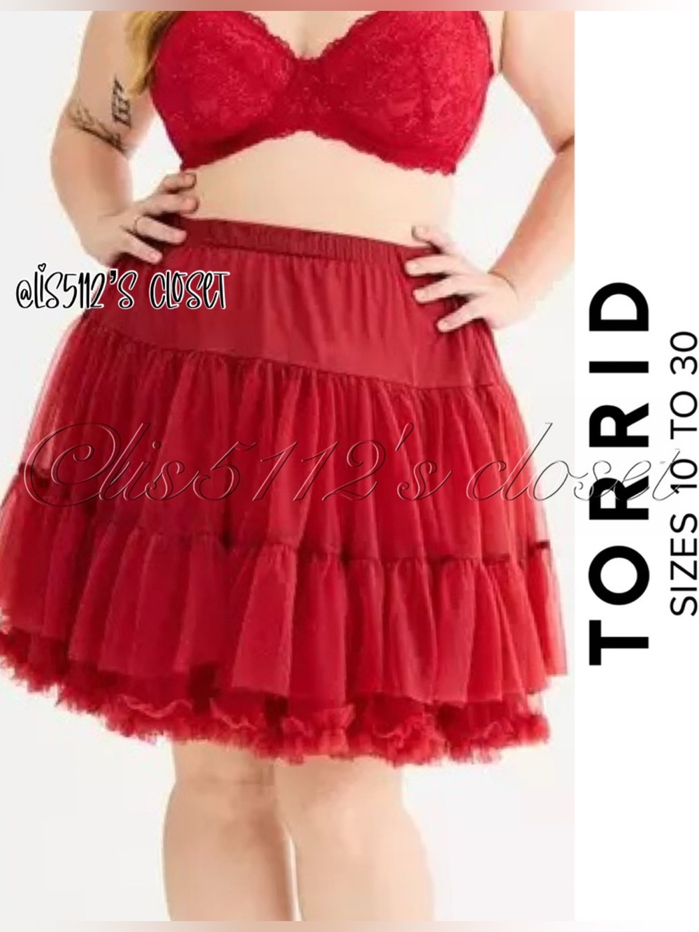 Torrid Retro Chic Red Crinoline Petticoat Pettiskirt Size 4X 26